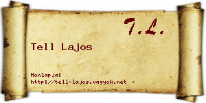 Tell Lajos névjegykártya